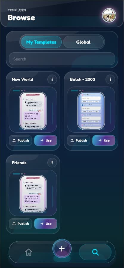 SlamZ dark mode community screen